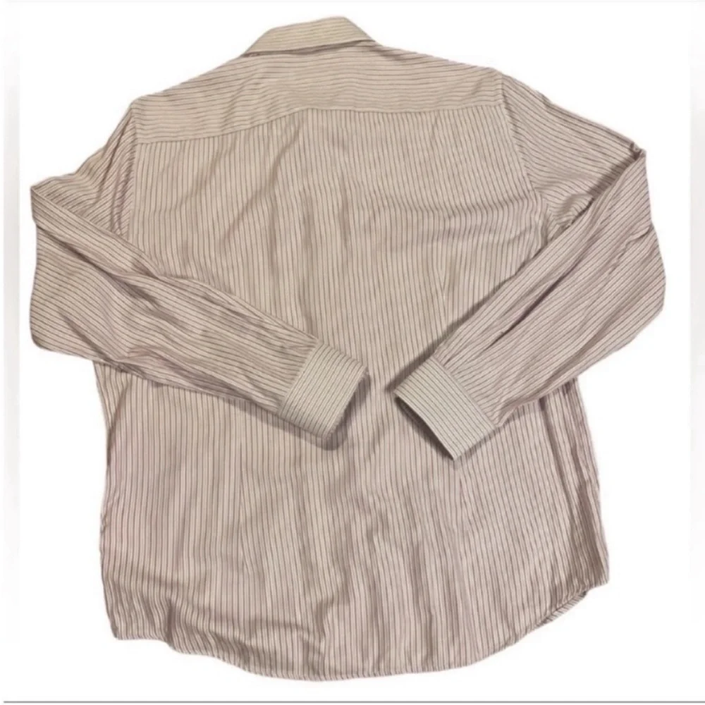 Robert Graham Button Down Pink and‎ White Stripes Paisley Flip Cuff Size 16.5